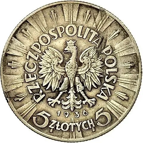 5 Zlotych 1936, Pilsudski [Poland] — 1