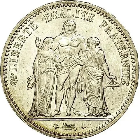 5 Francs 1873, A, Hercules [France] — 1