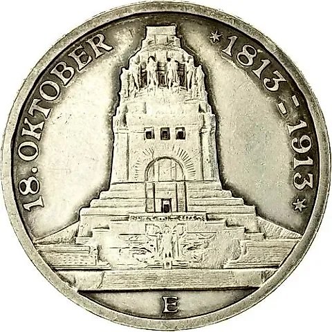 3 Marks 1913, E, 100th Anniversary of the Battle of the Nations [Germany / German Empire] — 1