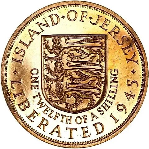 1/12 Shilling 1945, Liberation, Queen Elizabeth II (1954 issue) [Jersey] — 1