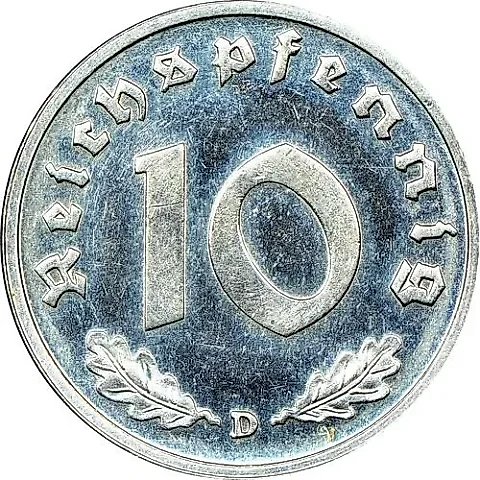 10 рейхспфеннигов 1947, оккупация [Германия / Третий рейх] — 1