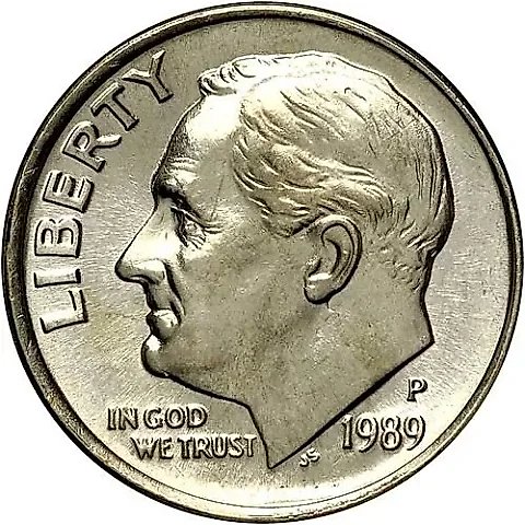 10 Cents 1989, P [USA] — 2