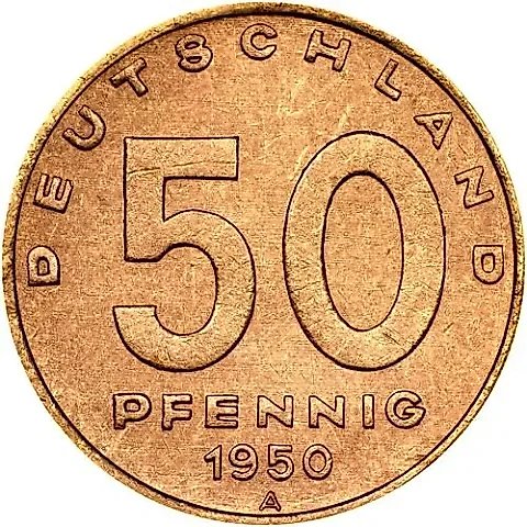 50 Pfennig 1950, A [Germany / GDR] — 2