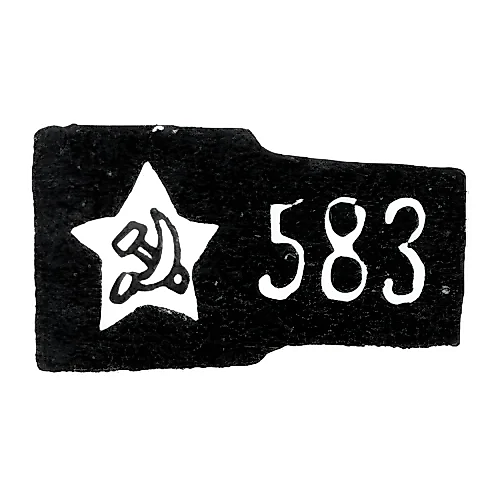 Проба "583" эмблема серпа и молота внутри пятиконечной звезды