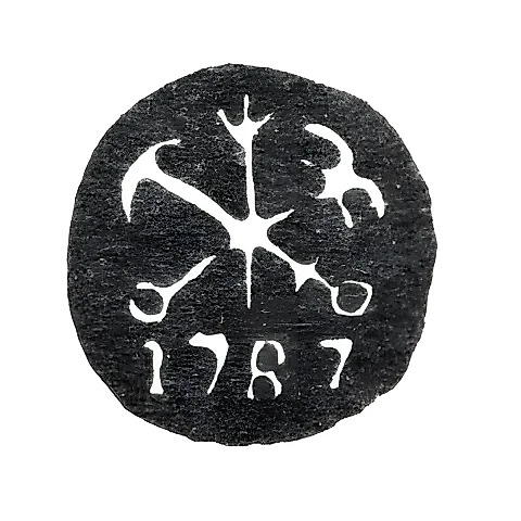Городское клеймо Ленинграда 1776-1825 гг. "Два якоря и скипетр с датой"