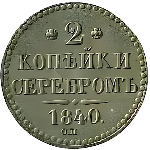 2 Kopecks 1840, SP, Error — 1