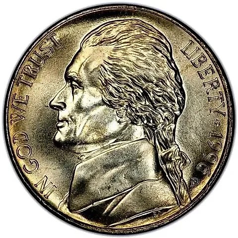 5 Cents 1996, P, Thomas Jefferson [USA] — 2