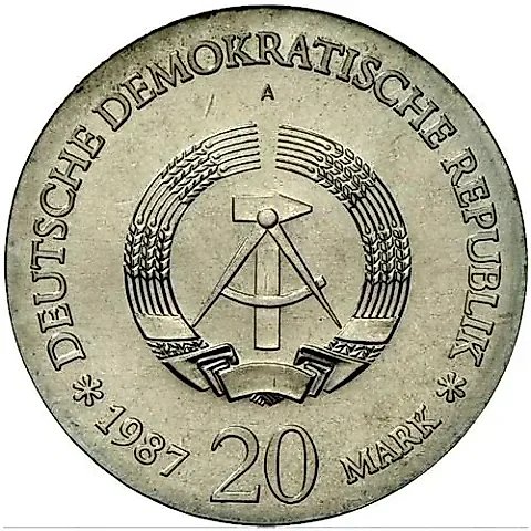 20 марок 1987, 750 лет Берлину [Германия / ГДР] — 1