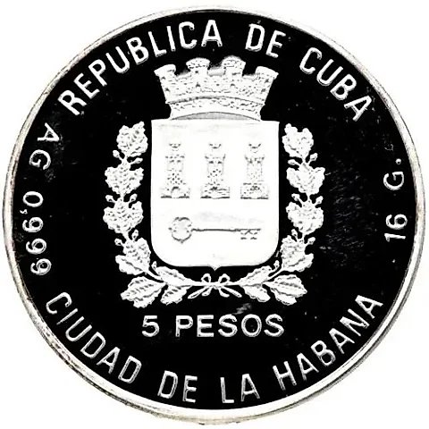 5 Pesos 1989, 1990 FIFA World Cup, Italy [Cuba] Proof — 1