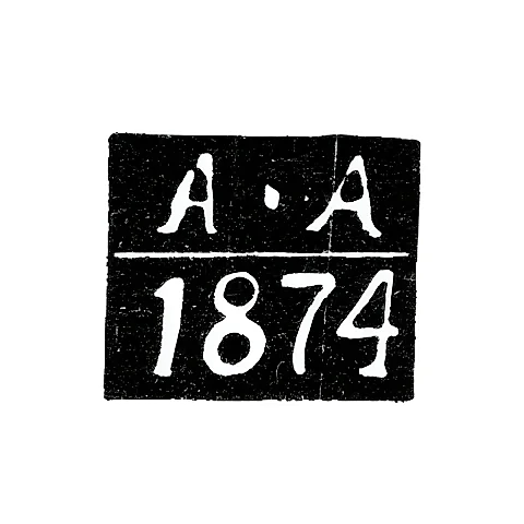 Assay Master's Mark of Zhytomyr - Arzhannikov A. - initials "A-A" - 1865-1874