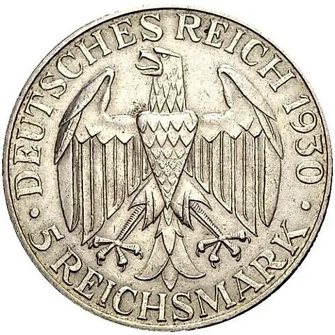 5 Reichsmarks 1930, D, Zeppelin [Germany] — 1
