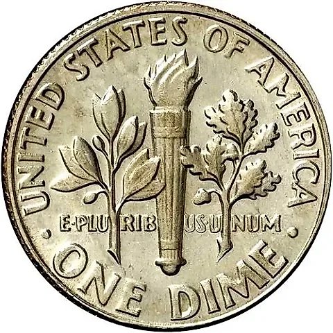 10 Cents 1980, D, Mint Mark "D" - Denver [USA] — 1