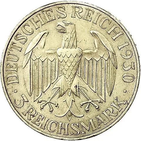 3 Reichsmarks 1930, E, Zeppelin [Germany] — 1