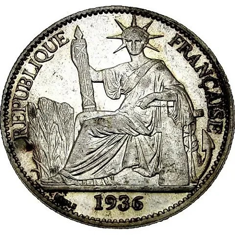 50 Centimes 1936, French Indochina — 1