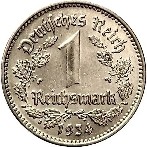 1 Reichsmark 1934 [Germany / Third Reich] — 1