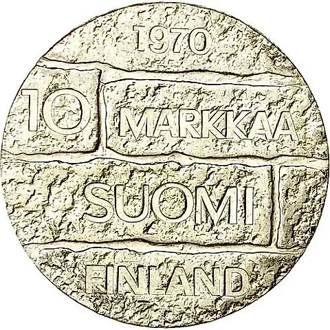 10 марок 1970, 100 лет со дня рождения президента Юхо Паасикиви [Финляндия] — 1