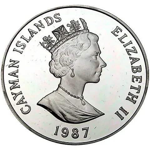 5 Dollars 1987 [Cayman Islands] Proof — 1