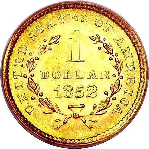 1852 1 Dollar, Liberty Head [USA] — 1