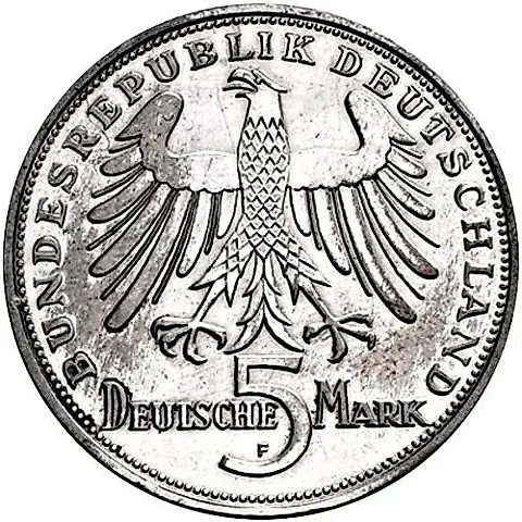 5 Marks 1955, Schiller [Germany / FRG] — 1