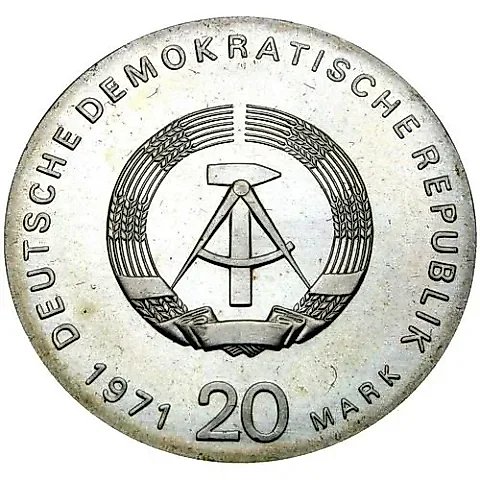 20 Mark 1971, Liebknecht and Luxembourg [Germany / GDR] — 1