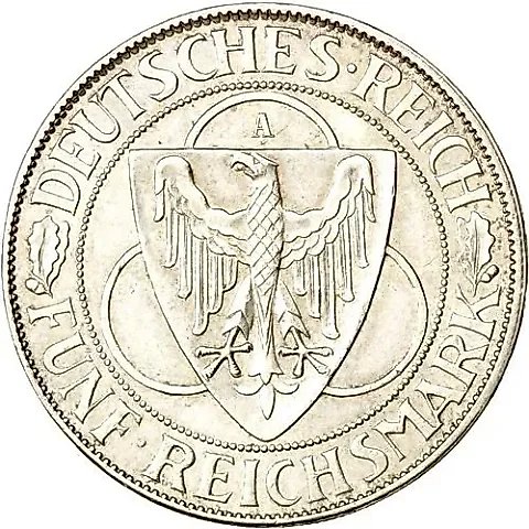 3 Reichsmarks 1930, A, Rhineland [Germany] — 1