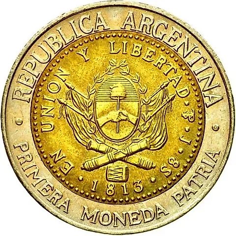 1 песо 1995, B, знак монетного двора: "B". Правильная надпись "PROVINCIAS" [Аргентина] — 1
