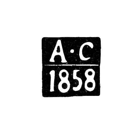 Клеймо пробирного мастера Вильно - Сарапульцев - инициалы "А-С" - 1857-1858 гг.