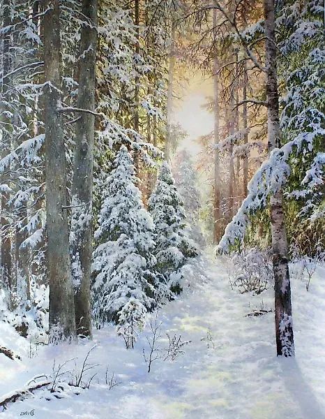 Зимняя сказка масло, холст