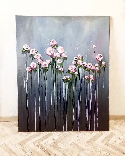 Creamy Flowers акрил, холст 