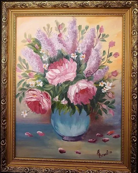 Сирень масло, картон 