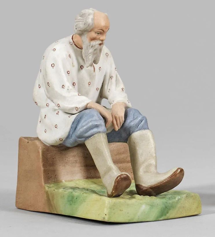 Русский крестьянин: бисквитный фарфор, СССР, 1930 год