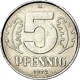 5 пфеннигов 1972, А [Германия / ГДР]