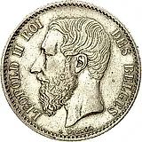 1 франк 1867, надпись на французском - "DES BELGES" [Бельгия]