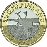 5 евро 2015, северный олень [Финляндия]