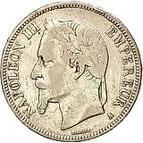 5 франков 1869, A, Серебро /серый цвет/ [Франция]