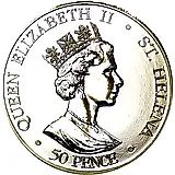 50 пенсов 2001, 100 лет со дня смерти Королевы Виктории [Остров Святой Елены / Острова Святой Елены, Вознесения и Тристан-да-Кунья] Proof