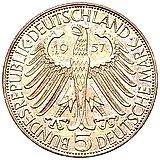 5 марок 1957, Эйхендорф [Германия / ФРГ]