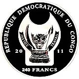240 Francs 2011, Monuments of St. Petersburg - The Admiralty [Democratic Republic of the Congo] Proof