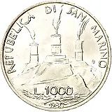 1000 лир 1980, 1500 лет со дня рождения Св. Бенедикта Нурсийского [Сан-Марино]