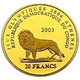 20 франков 2003, Афины 2004 [Демократическая Республика Конго] Proof