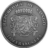 1000 франков 2018, Животные Африки - Пятнистая гиена [Республика Конго]