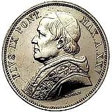 5 Lire 1870, Date on Obverse: XXV [Italy / Papal States]