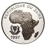 1000 заиров 1997, футбол [Демократическая Республика Конго / Заир] Proof