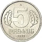 5 пфеннигов 1979, А [Германия / ГДР]
