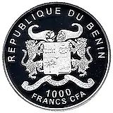 1000 франков 2012, Египет [Бенин] Proof