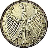 5 марок 1956, D, знак монетного двора: "D" - Мюнхен [Германия / ФРГ]