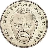 2 Marks 1990, F, Ludwig Erhard [Germany / FRG]