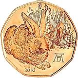 5 евро 2016, заяц [Австрия]