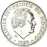 100 франков 1989, 40 лет правления Ренье III [Монако]