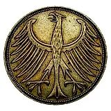 5 марок 1957, D, знак монетного двора: "D" - Мюнхен [Германия / ФРГ]